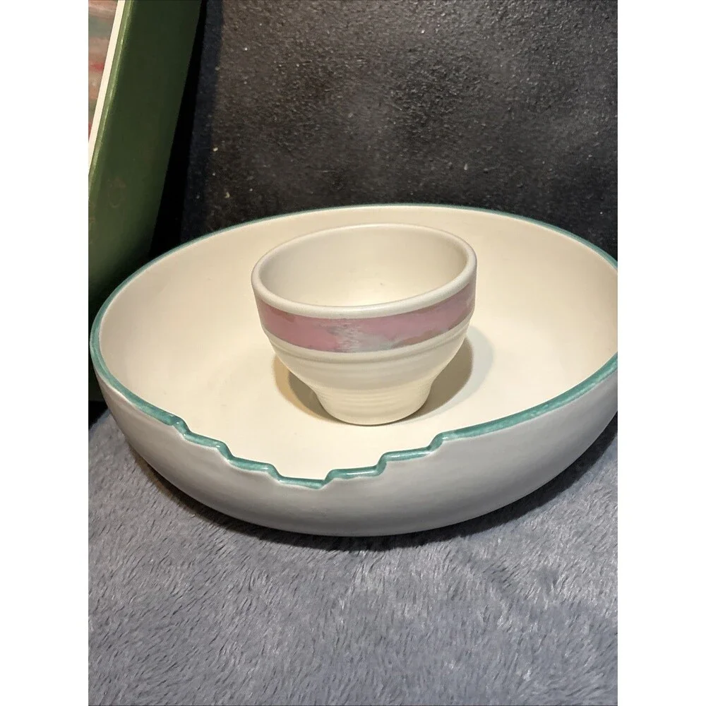 Vintage Treasure Craft Mirage Chip And Dip Bowl Set Southwestern Design NIB